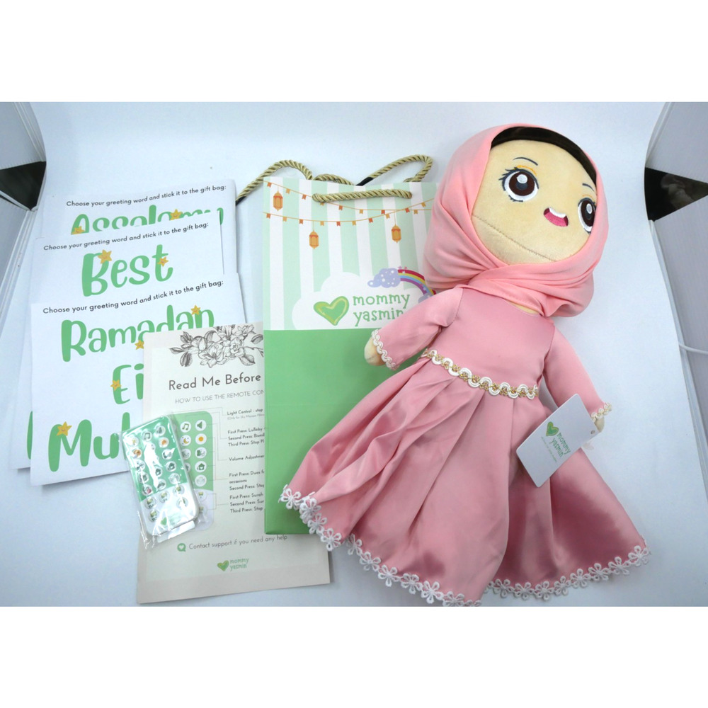 Mommy Yasmin Soothe & Talking Hijab Sensory Doll Plush Interactive Relaxing